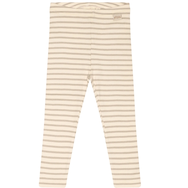 Petit Piao Leggings Modal Striber Simply Taupe/Off White