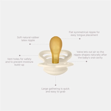 Bibs Supreme Sutter 2-pak - Naturgummi - Vanilla/Dark Oak