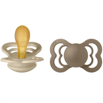 Bibs Supreme Sutter 2-pak - Naturgummi - Vanilla/Dark Oak