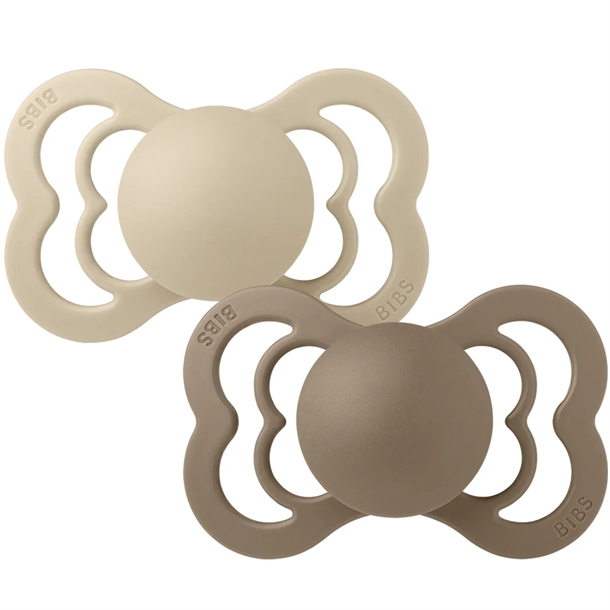 Bibs Supreme Sutter 2-pak - Naturgummi - Vanilla/Dark Oak