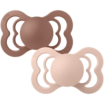 Bibs Supreme Sutter - Str. 2 - Naturgummi - 2-pak - Woodchuck/Blush