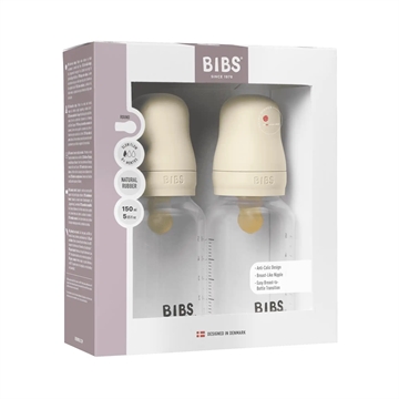 Bibs Sutteflaske - 2-pak - 150 ml - Naturgummi - Ivory
