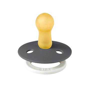 Bibs Sutter - Colour Glow str. 1 - rund - 2-pak Iron & Baby Blue