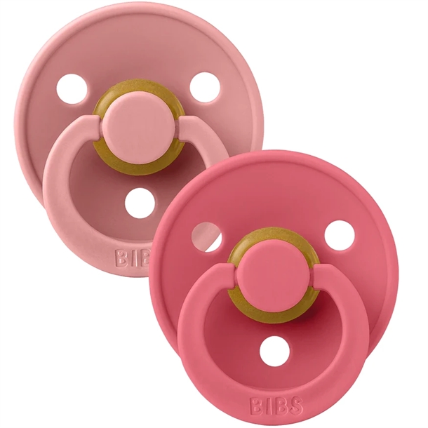 Bibs Sutter - Str. 2 - Colour - Rund - 2-pak - Dusty Pink/Coral