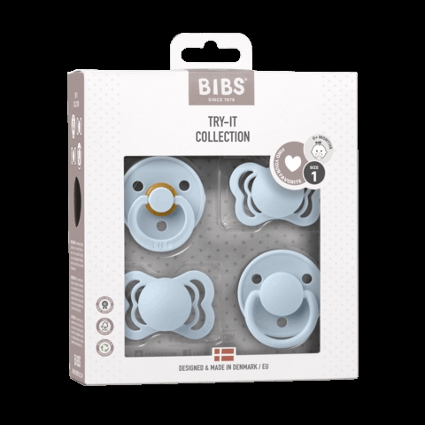 BIBS Try-It Collection Sutter 4-pak Str. 1 - Baby Blue