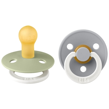 Bibs sutter - Colour Glow str. 1 - rund - 2-pak - Sage/Cloud