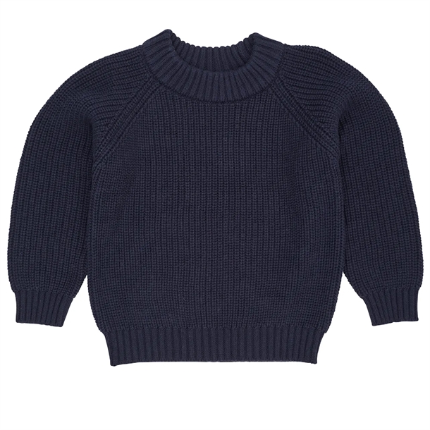 Copenhagen Colors bluse - Strik Classic Rib Blouse - Navy