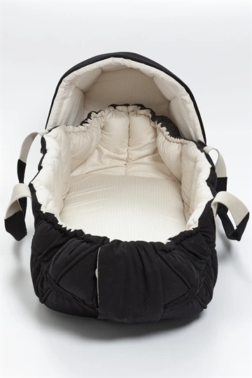Copenhagen Colors kaleche til babylift - Black/Cream Solid Stripe i sort