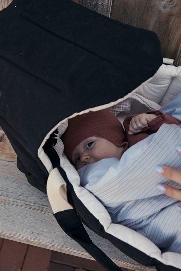 Copenhagen Colors kaleche til babylift - Black/Cream Solid Stripe i sort