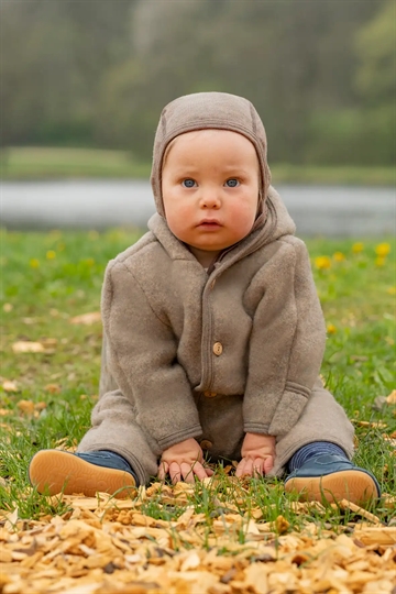 Engel Ulddragt Walnut Melange i brun med hætte og ombuk