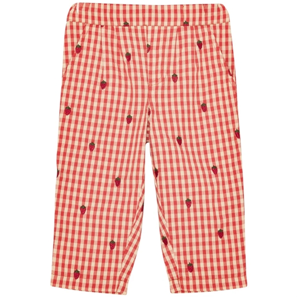 Flöss Bukser - Molly Pants - Berry Gingham - Jordbær