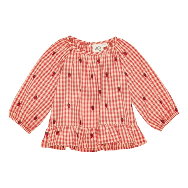 Flöss Bluse - Molly Blouse - Berry Gingham - Jordbær