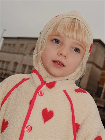 Flöss Fleece Jakke Simone - Hjerter - Soft White Heart