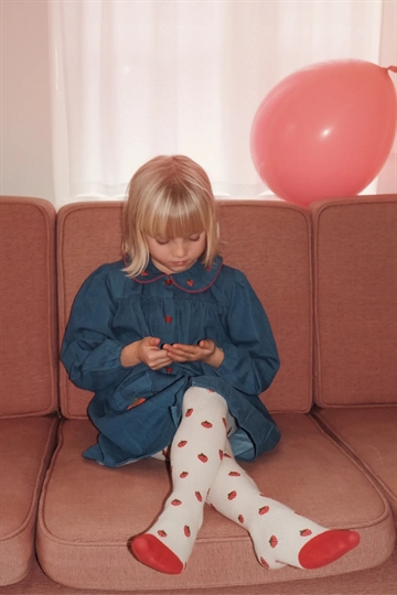 Flöss Kjole - Vilma Dress - Mid Blue Strawberry