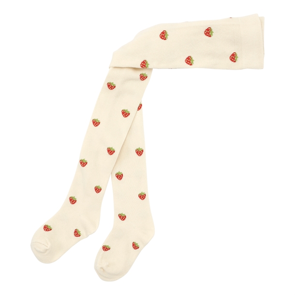 Flöss Strømpebukser Jordbær Soft White Berry