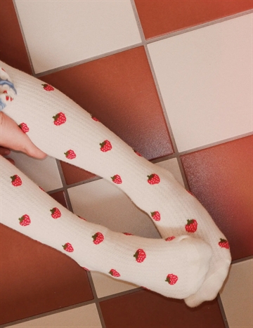 Flöss Strømpebukser - Vera - Pointelle Berry