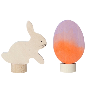 GRIMMS Dekorativ Figur - Påskehare & Æg - Batik Orange