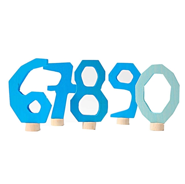 GRIMM\'s Dekorative Numre Blå - 6-9 og 0