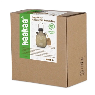 Haakaa Silikone Opbevaringspose til brystmælk Happii Bear 1 stk. (260ml)