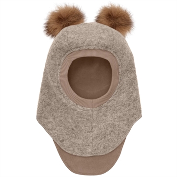 Huttelihut Elefanthue - Uld/bomuld - 2-lags - Alpaca kvaster - Camel Melange