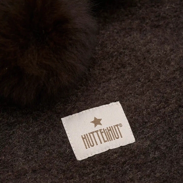 Huttelihut Elefanthue - Uld/bomuld - 2-lags - Alpaca kvaster - Dark Brown Melange