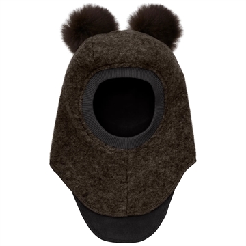 Huttelihut Elefanthue - Uld/bomuld - 2-lags - Alpaca kvaster - Dark Brown Melange