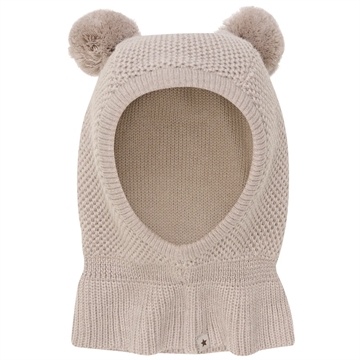 Huttelihut Hue - Uld - Windstop Pompoms - Camel Melange