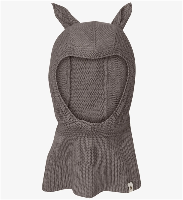 Huttelihut Hue med ører - Merinould - Brown Melange