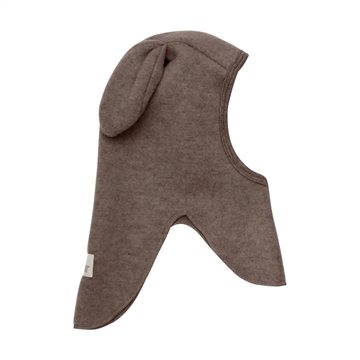 Huttelihut Hue med ører - Uld - Brown Melange i brun