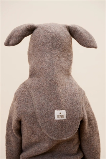 Huttelihut Hue med ører - Uld - Brown Melange