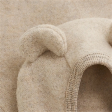 Huttelihut Jakke - Uld Fleece med ører - Camel Melange