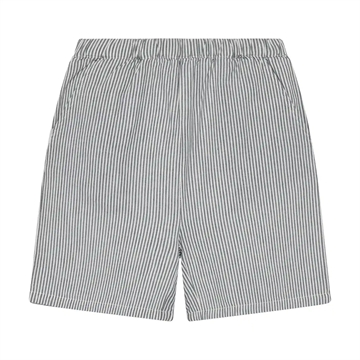 Huttelihut Shorts - YD Stripe - GOTS - Bering Sea - med blå og hvide striber