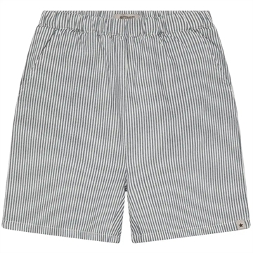 Huttelihut Shorts - YD Stripe - GOTS - Bering Sea - med blå og hvide striber
