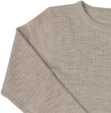 Joha Bluse Uld Rib Sesame Melange