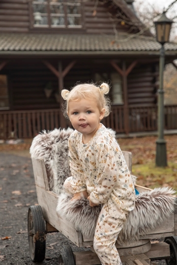 Joha Natdragt - Uld - Blomsterprint Off White