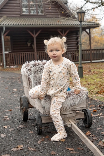 Joha Natdragt - Uld - Blomsterprint Off White