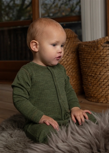 Joha Natdragt - Uld - 2-i-1 fod - Mrk. oliven