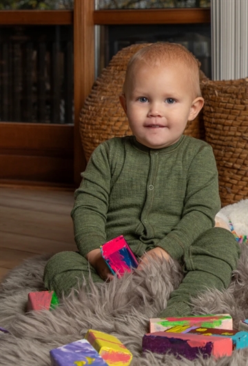 Joha Natdragt - Uld - 2-i-1 fod - Mrk. oliven