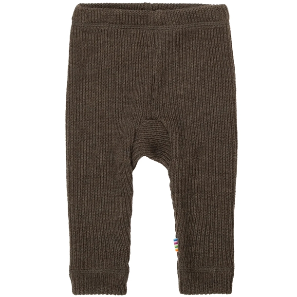 Joha Uld Leggings - Strik - Brown Melange i brun