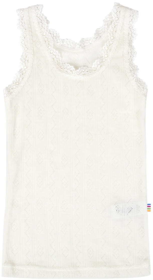 Joha uld-silke undertrøje - Pointelle - hvid