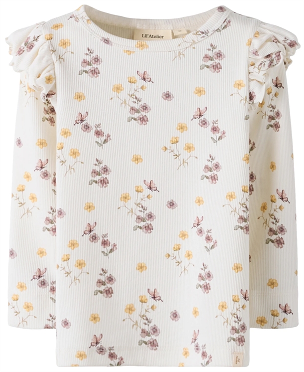 Lil Atelier Bluse - NMFGAVO EKO - Coconut Milk Flower Mix