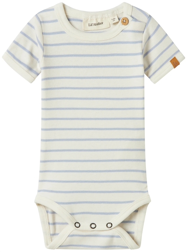 Lil Atelier Body - Kortærmet - NbmGeo - Zen Blue Striber