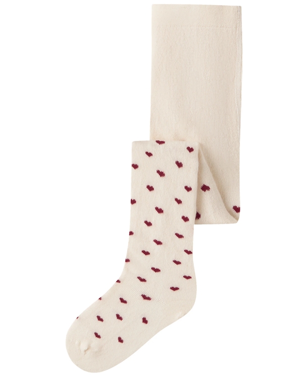 Lil Atelier Strømpebukser - NBFREBA - Turtledove Red Hearts