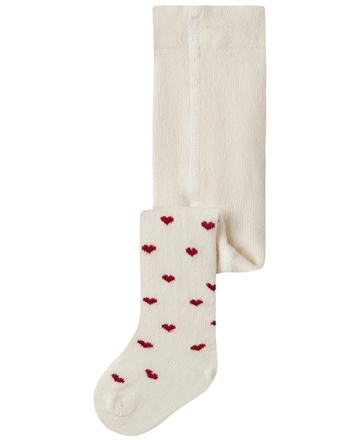 Lil Atelier Strømpebukser - NBFREBA - Turtledove Red Hearts