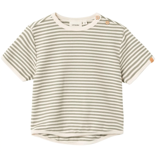 #3 - Lil Atelier T-shirt Geo Loose Top Moss Gray