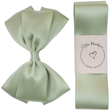 Little Wonders Dåbsbånd August Silke Satin Støvet Grøn - dåbsbånd til drenge