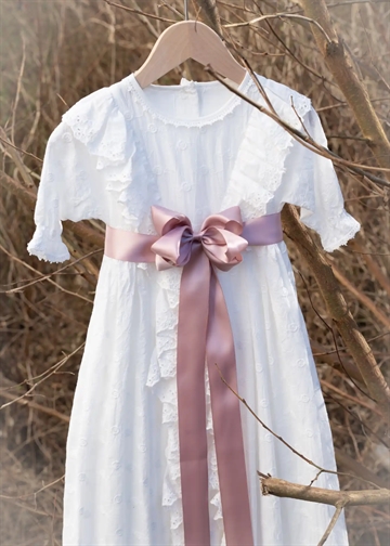 Little Wonders Dåbsbånd Bellis Silke Satin Støvet Rosa