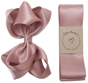 Little Wonders Dåbsbånd Bellis Silke Satin Støvet Rosa - bånd til dåbskjole