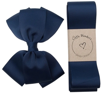 Little Wonders Dåbsbånd Konrad Grosgrain Navy i mørkeblå