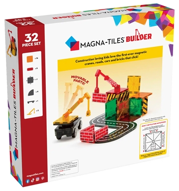 Magna-Tiles - Builder - 32 stk. - magnetisk legetøj med byggeplads